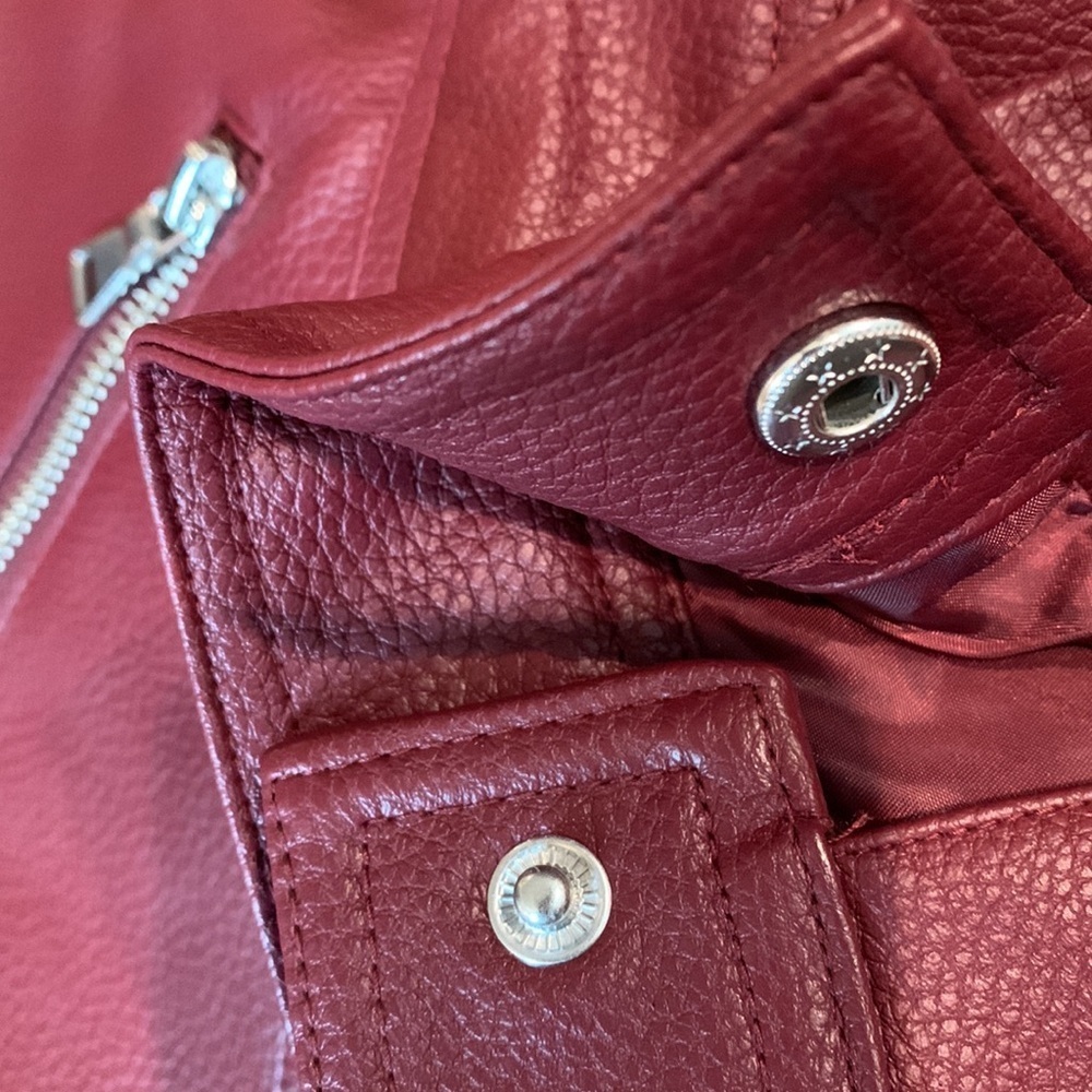 EXPRESS Burgundy Wine Moto Jacket NEW! - Picture 8 of 8